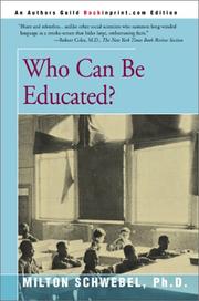 Cover of Who can be educated? by Milton Schwebel