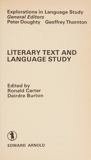 Cover of Literary text and language study by Ronald Carter