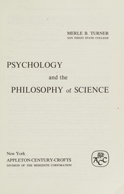 Cover of Psychology and the philosophy of science by Merle B. Turner
