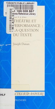 Cover of Entre théâtre et performance by Joseph Danan