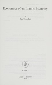 Front cover of A critique of Islamic economics by Rauf A. Azhar