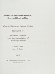 Front cover of Show Me Missouri Women by Mary K. Dains