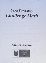 Cover of Upper Elementary Challenge Math by Mr. Edward Zaccaro