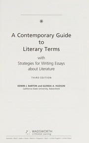 Front cover of Contemporary guide to literary terms by Edwin J. Barton & Glenda A. Hudson