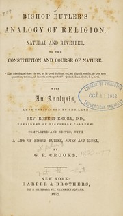 Cover of Bishop Butler's analogy of religion, natural and revealed ... by Joseph Butler