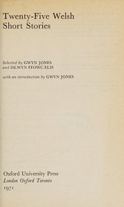 Front cover of Twenty-five Welsh short stories by Gwyn Jones