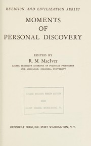 Cover of Moments of personal discovery by Jewish Theological Seminary of America. Institute for Religious and Social Studies.