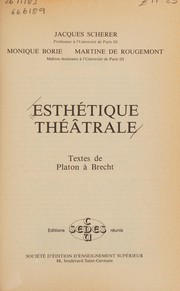 Cover of Esthétique théâtrale by Monique Borie