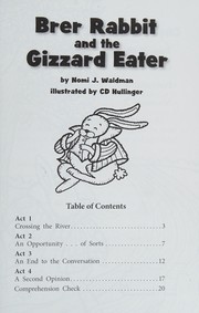 Cover of Brer Rabbit and the gizzard eater by Nomi J. Waldman