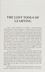 Front cover of Lost Tools of Learning and the Mind of the Maker by Dorothy L. Sayers