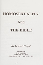 Front cover of Homosexuality and the Bible (Biblical Books by Gerald Wright) by Gerald N. Wright
