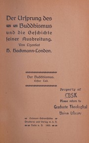 Cover of Der Buddhismus by Heinrich Friedrich Hackmann