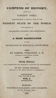 Front cover of A compend of history, from the earliest times by Samuel Whelpley