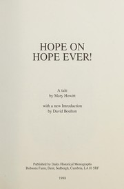 Front cover of Hope on! hope ever! by Mary Botham Howitt