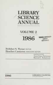 Front cover of Library Science Annual, 1986 (Library and Information Science Annual) by Bohdan S. Wynar