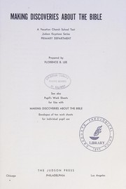 Cover of Making discoveries about the Bible by Florence B. Lee
