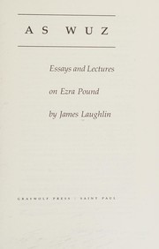 Cover of Pound as wuz by James Laughlin
