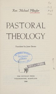 Front cover of Pastoral theology by Michael Pfliegler