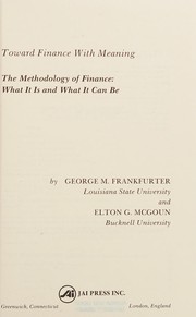 Front cover of Toward finance with meaning by George M. Frankfurter