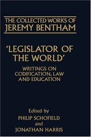 Front cover of Legislator of the world by Jeremy Bentham