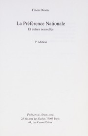 Front cover of La préférence nationale et autres nouvelles by Fatou Diome