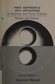 Front cover of Mizrahi Sols Man to Acc Finite Mathemat by MIZRAHI SOLS MA