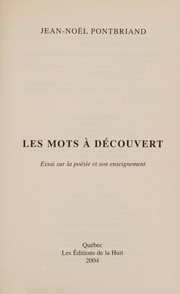 Front cover of Les mots à découvert by Jean-Noël Pontbriand