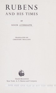 Cover of Rubens et son temps by Roger Avermaete