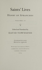 Front cover of Saints' Lives by Henry of Avranches