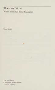 Front cover of Thieves of virtue by Tom Koch