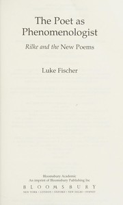 Front cover of The poet as phenomenologist by Luke Fischer