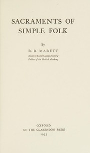 Front cover of Sacraments of simple folk by R. R. Marett