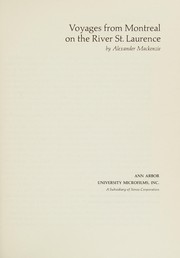 Front cover of Voyages from Montreal on the River St. Laurence by Sir Alexander Mackenzie