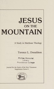 Front cover of Jesus on the Mountain by Terence L. Donaldson