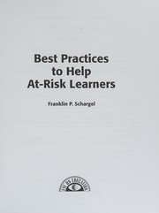 Cover of Best practices to help at-risk learners by Franklin P. Schargel