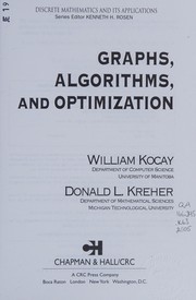 Cover of Graphs, algorithms, and optimization by William Kocay