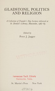 Front cover of Gladstone, Politics and Religion by Peter J. Jagger