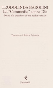 Front cover of La Commedia senza Dio by Teodolinda Barolini