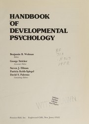 Cover of Handbook of developmental psychology by Benjamin B. Wolman