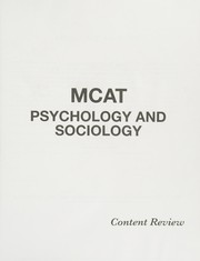 Front cover of MCAT psychology and sociology by Bryan Schnedeker