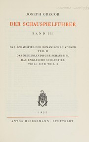 Cover of Der Schauspielführer by Gregor, Joseph
