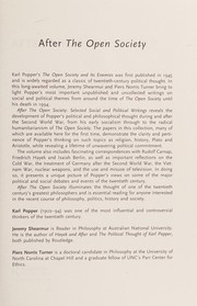 Front cover of After The Open Society by Karl Popper