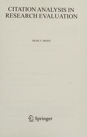 Cover of Citation analysis in research evaluation by H. F Moed