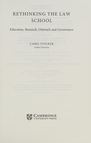 Front cover of Rethinking the Law School by Carel Stolker