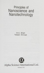 Front cover of Principles of Nanoscience and Nanotechnology by M. A. Shah