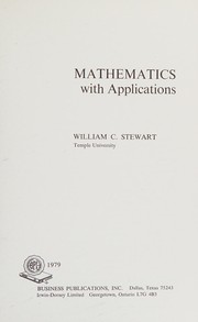 Cover of Mathematics with applications by Stewart, William C.