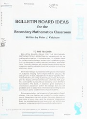 Front cover of Bulletin board ideas for the secondary mathematics classroom by Peter J Ketchum
