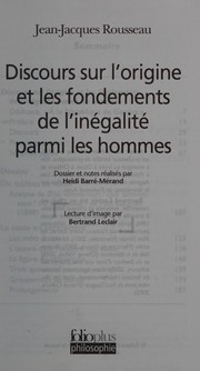 Front cover of Discours sur l'origine et les fondements de l'inégalité parmi les hommes by Jean-Jacques Rousseau