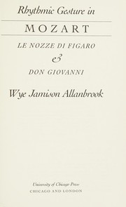 Cover of Rhythmic Gesture in Mozart by Wye Jamison Allanbrook