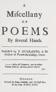 Front cover of A miscellany of poems by several hands by John Husbands